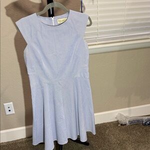 MM Lafleur Blue Striped Sleeveless Dress